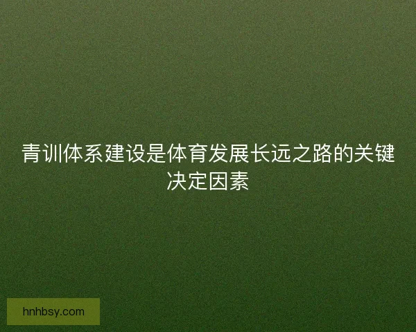 青训体系建设是体育发展长远之路的关键决定因素